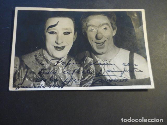 Photographie ancienne: PAYASOS HERMANOS MORENO CIRCO ANTIGUA FOTOGRAFIA CON FIRMA AUTOGRAFA 8,5 X 13,5 CM