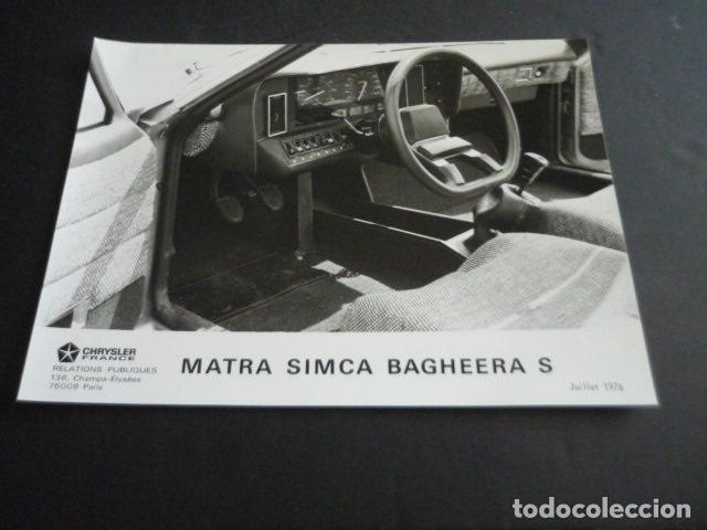 Fotograf&iacute;a antigua: AUTOMOVIL MATRA SIMCA BAGHEERA S ANTIGUA FOTOGRAFIA 24 X 18 CM