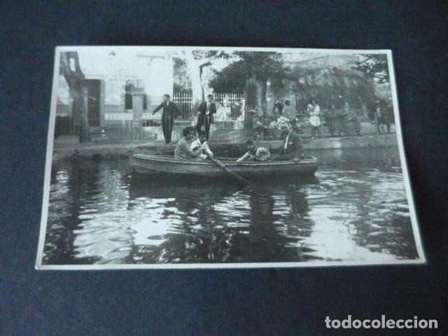 Alte Fotografie: ALHAMA DE ARAGON ZARAGOZA PASEO EN BARCA ANTIGUA FOTOGRAFIA M. DE A. RODERO FOTOGRAFO 9 X 13,5 CM
