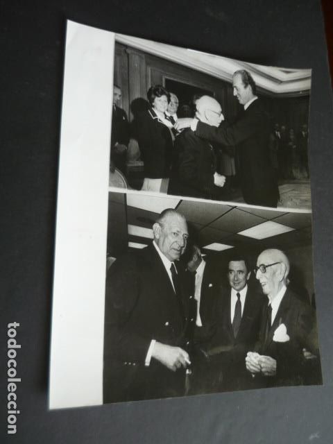 Fotograf&iacute;a antigua: JOSE MAR&Iacute;A PEM&Aacute;N ESCRITOR CON JUAN CARLOS I Y DON JUAN ANTIGUA FOTOGRAFIA ORIGINAL 18 X 24 CM