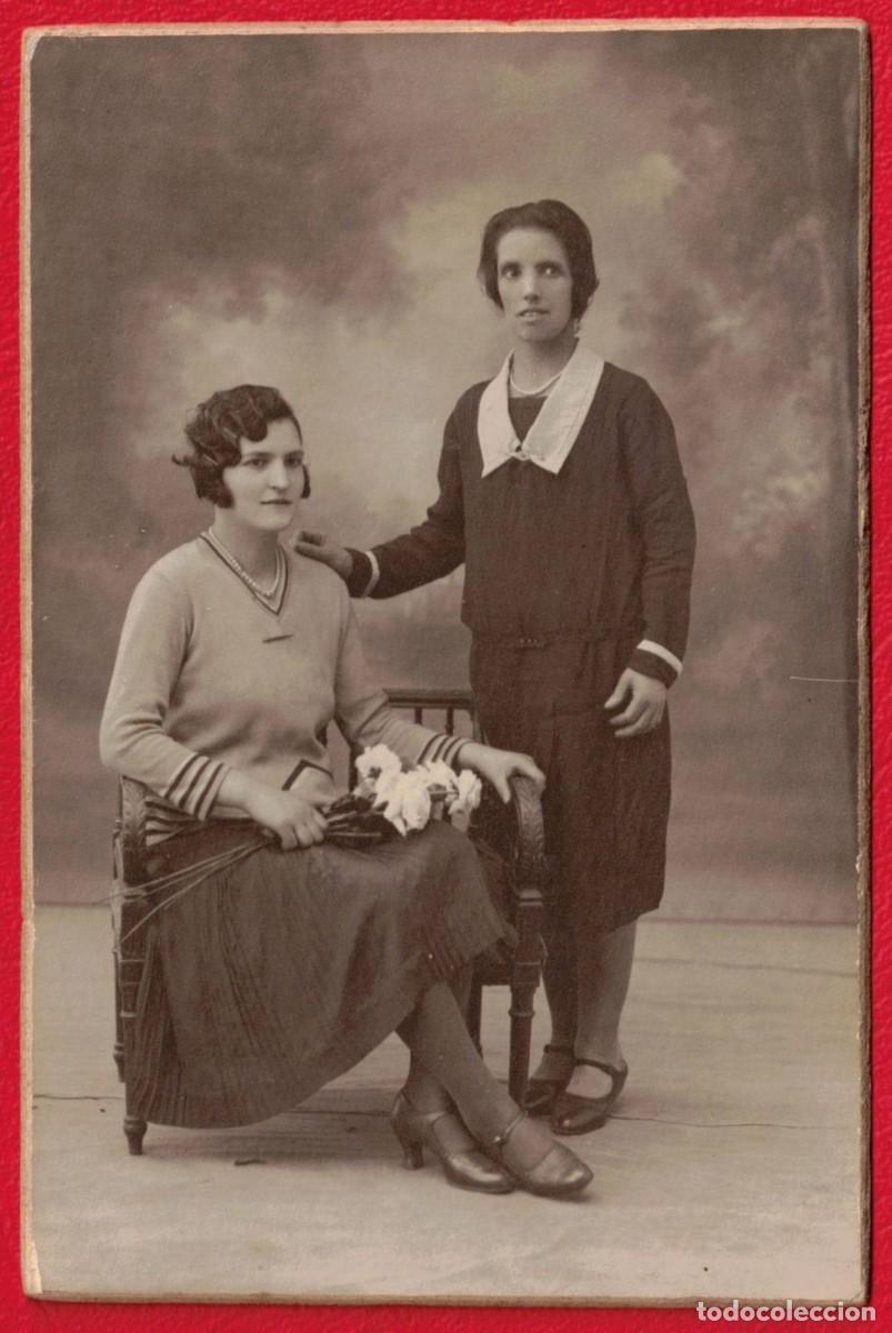 Fotograf&iacute;a antigua: Jose Alonso Barcelona Alb&uacute;mina Fotograf&iacute;a Retrato Doble Mujeres J&oacute;venes Moda A&ntilde;os 20 Original