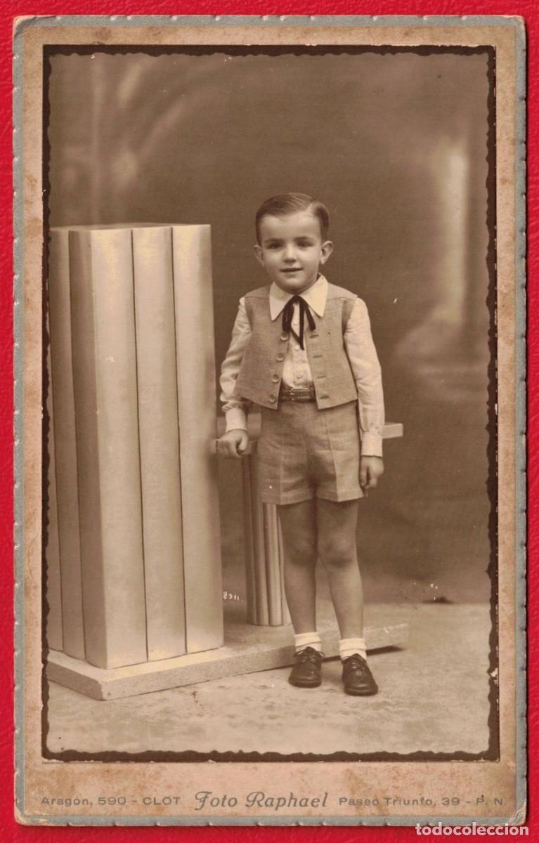 Fotograf&iacute;a antigua: Foto Raphael Barcelona Alb&uacute;mina Fotograf&iacute;a Ni&ntilde;o Retrato Infantil Moda A&ntilde;os 30 Original