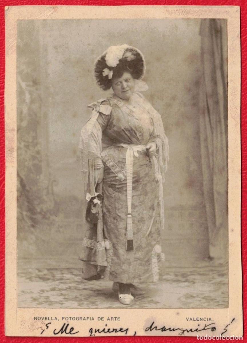 Fotograf&iacute;a antigua: Novella Valencia Alb&uacute;mina Fotograf&iacute;a Mujer Cupletista Teatro Variet&eacute;s Belle &Eacute;poque c. 1910 Original