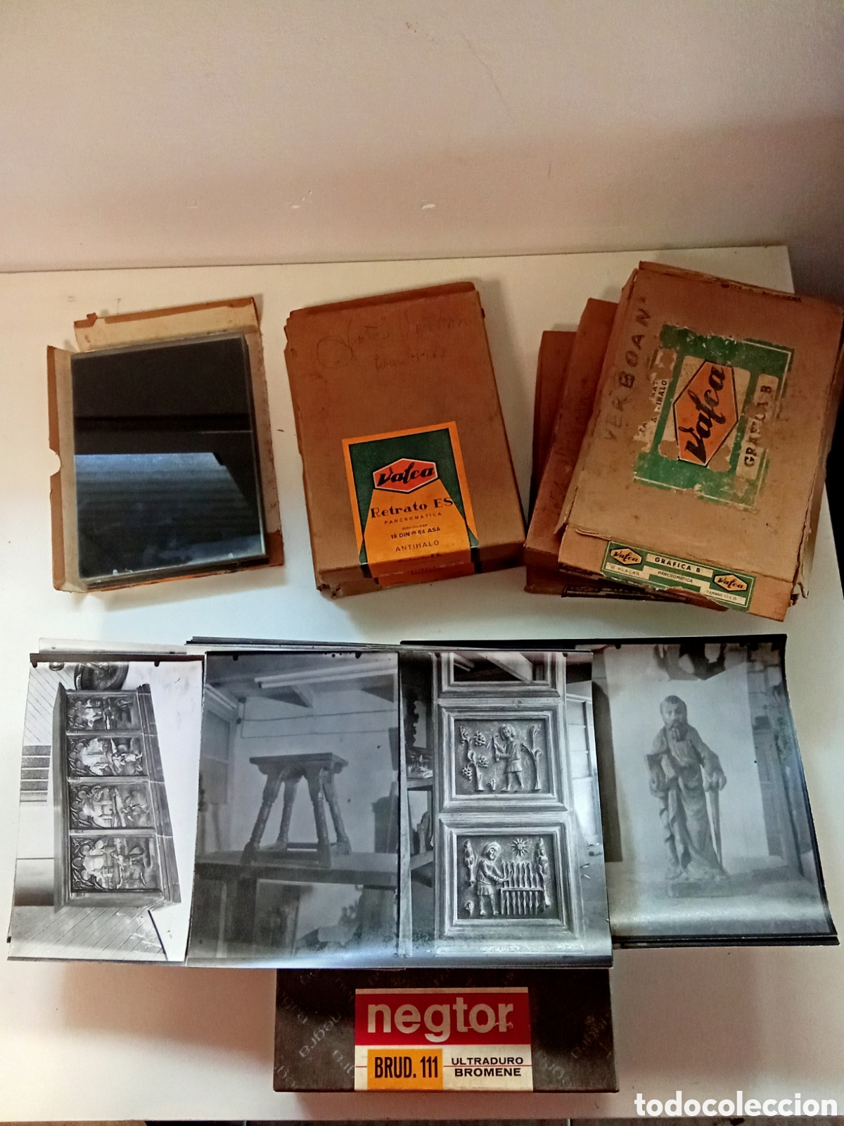 Fotograf&iacute;a antigua: Lote archivo fotogr&aacute;fico 13x18 (1963)-Talleres Madera Verboan y Vergara-Placas Cristal+Positivos