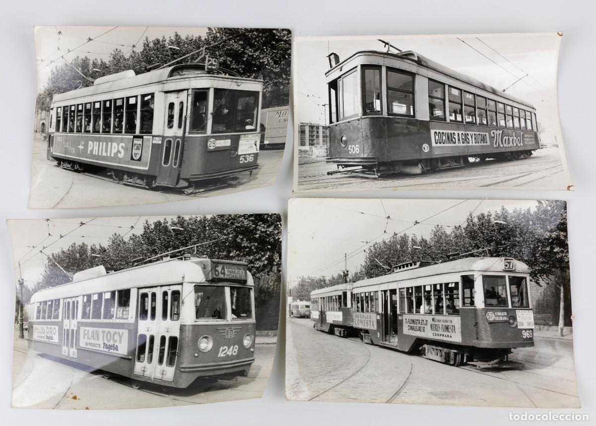 Alte Fotografie: TRANV&Iacute;AS DE BARCELONA, 1960'S. 4 FOTOGRAF&Iacute;AS 18X24CM. FOTO: BRANGUL&Iacute;.
