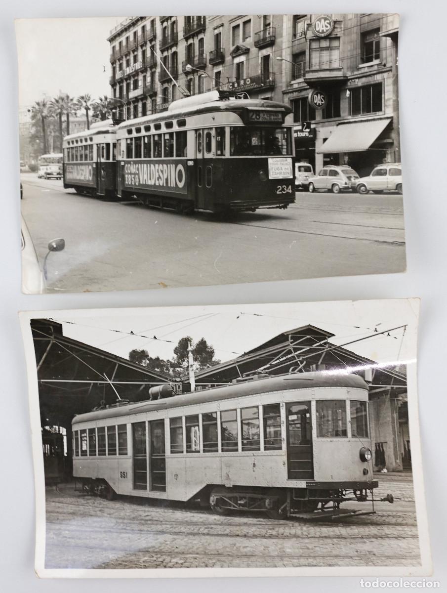 Fotografia antica: 2 FOTOGRAF&Iacute;AS DE TRANV&Iacute;AS DE BARCELONA, FOTOS 13X18CM. 1960'S.