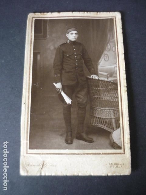 Antique Photography: MELILLA RICARDO GOMEZ FOTOGRAFO RETRATO DE SOLDADO 10 X 15 CM
