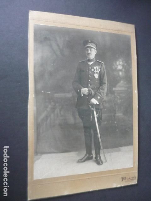 Fotograf&iacute;a antigua: RETRATO DE MILITAR INFANTERIA RUPEREZ FOTOGRAFO PAMPLONA FOTOGRAFIA 18 X 27,5 CM