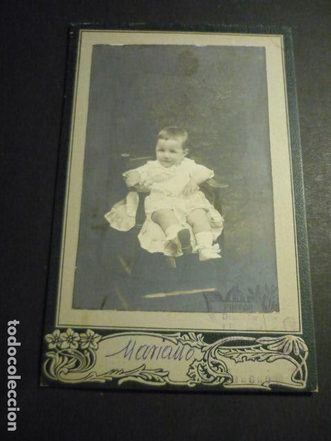 Alte Fotografie: ALMAGRO CIUDAD REAL RETRATO DE NI&Ntilde;O OCEANO LOPEZ FOTOGRAFO 11 X 16,5 CM