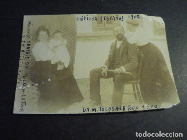Fotograf&iacute;a antigua: CHIPIONA CADIZ MANUEL TOLOSA LATOUR MEDICO PEDIATRA CON ESPOSA HIJO NODRIZA FOTOGRAFIA 8 X 11,5 CM