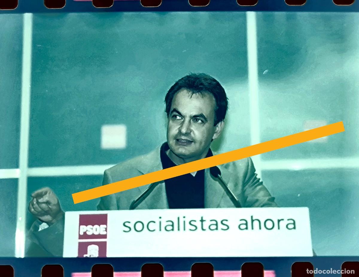 Fotograf&iacute;a antigua: Antiguo negativo de fotograf&iacute;a. Jos&eacute; Luis Rodr&iacute;guez Zapatero. Presidente del Gobierno. 2002