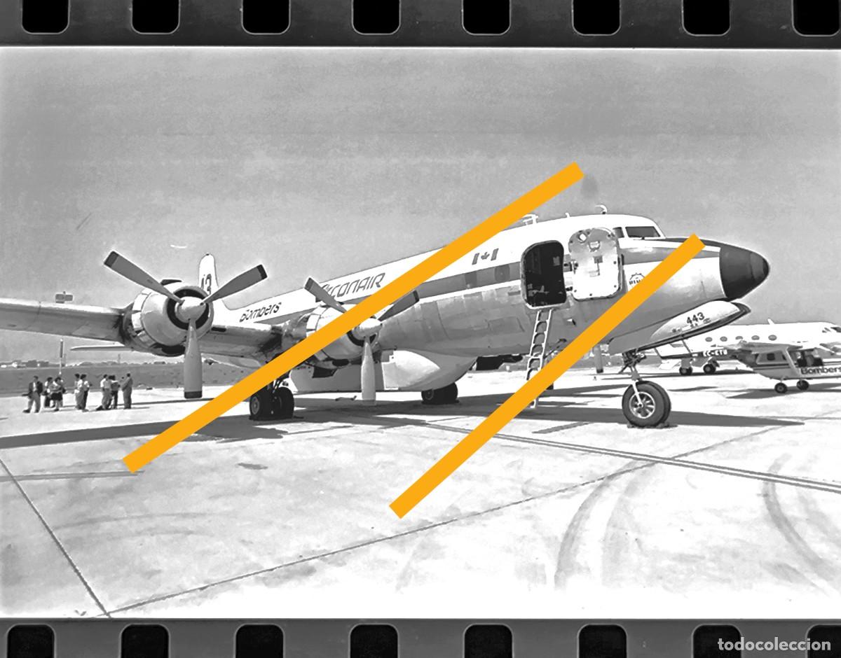 Fotograf&iacute;a antigua: Antiguo negativo de fotograf&iacute;a. Avi&oacute;n Douglas DC6. BOMBEROS EXTINCI&Oacute;N DE INCENDIOS. A&ntilde;os 80