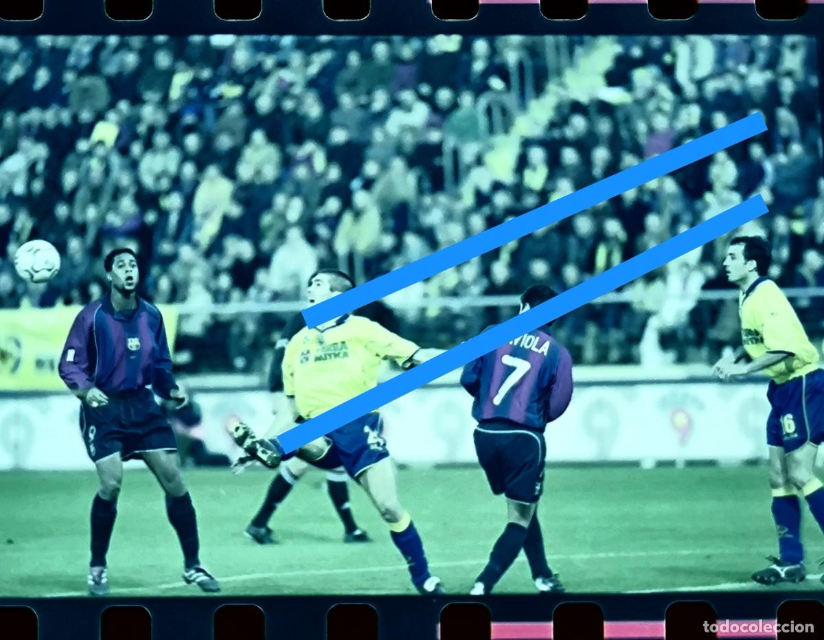 Fotograf&iacute;a antigua: Negativo de fotograf&iacute;a. F&uacute;tbol club Barcelona - Villarreal CF.