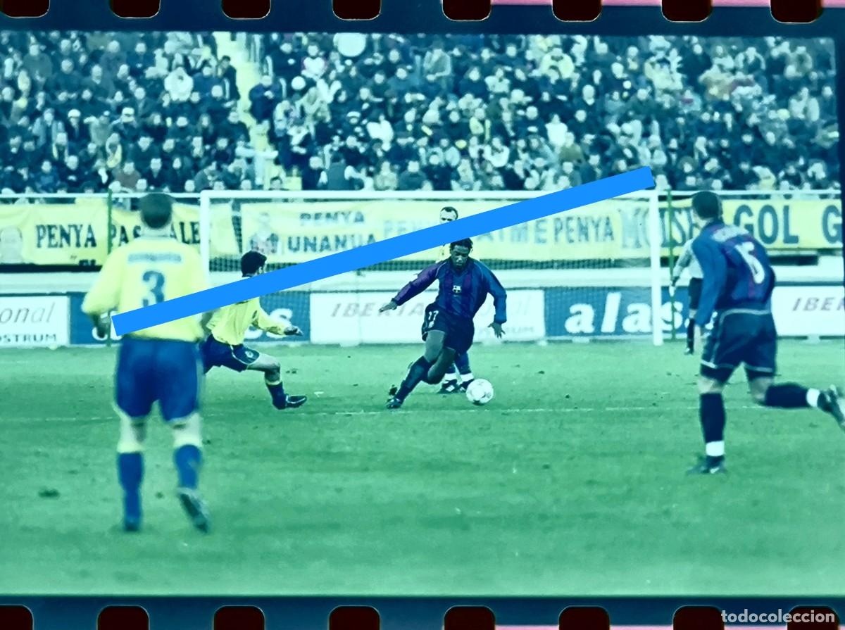 Fotograf&iacute;a antigua: Negativo de fotograf&iacute;a. F&uacute;tbol club Barcelona - Villarreal CF.