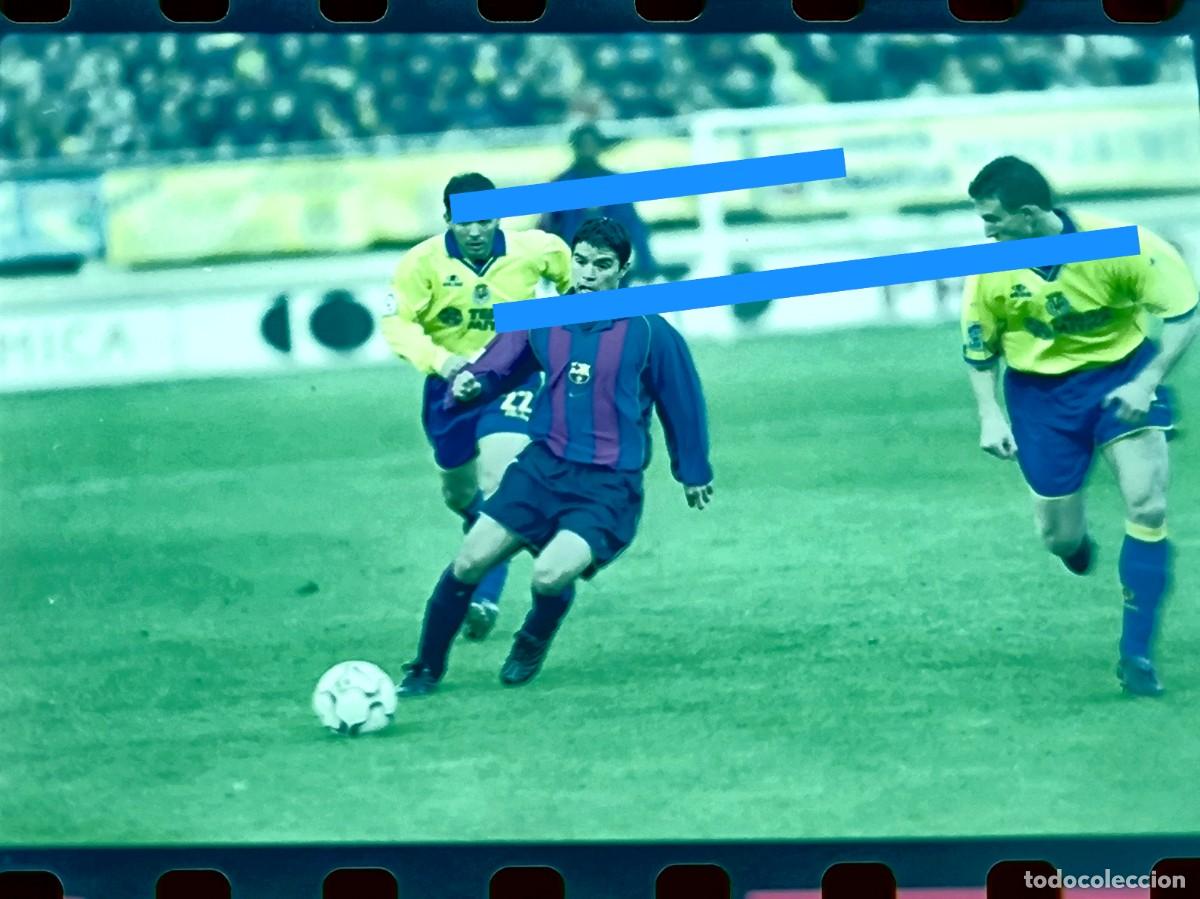 Fotografia antica: Negativo de fotograf&iacute;a. F&uacute;tbol club Barcelona - Villarreal CF.