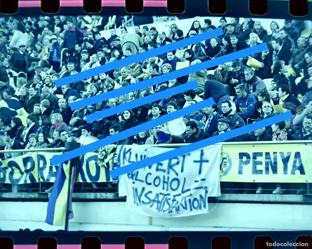 Fotografia antica: Negativo de fotograf&iacute;a. F&uacute;tbol club Barcelona - Villarreal CF.