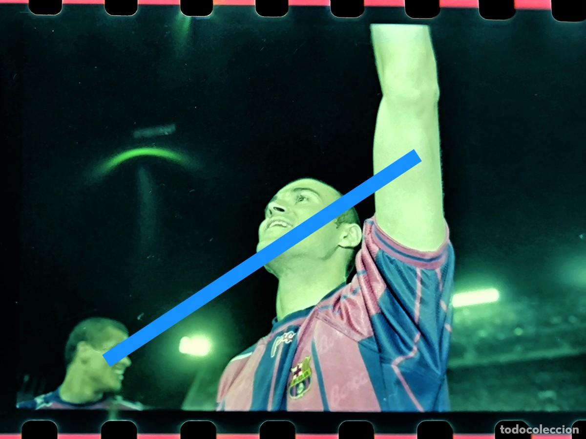 Fotografia antica: Negativo de fotograf&iacute;a. Jugador de f&uacute;tbol Rivaldo y Luis Enrique. FC Barcelona.