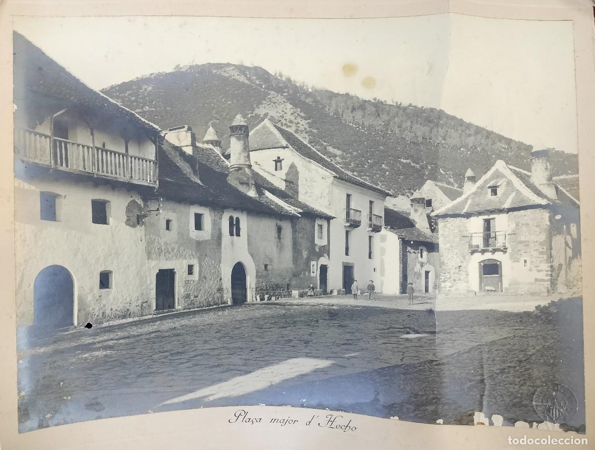 Fotograf&iacute;a antigua: ANTIGUA FOTOGRAF&Iacute;A PAISAJ&Iacute;STICA. PLAZA MAYOR DE HECHO, HUESCA. GELATINOBROMURO. ESPA&Ntilde;A. 1900-20.