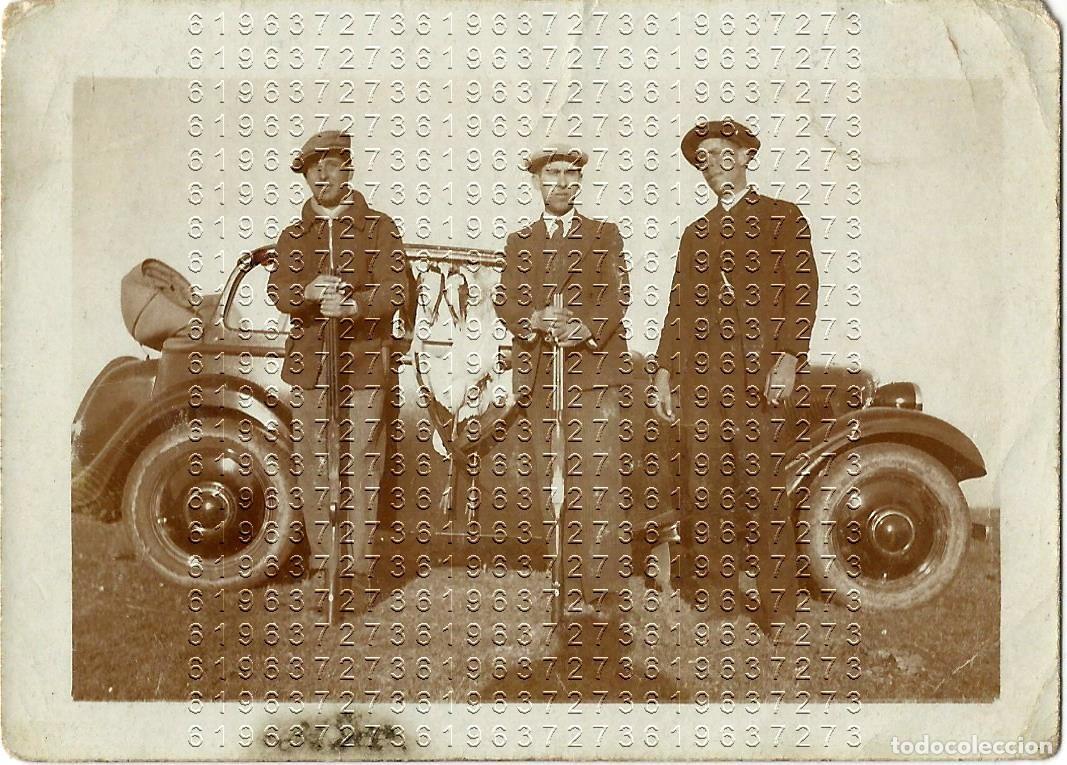 Fotograf&iacute;a antigua: ANDALUCIA PARTIDA DE CAZA Y COCHE DE EPOCA A&Ntilde;OS 40 FOTOGRAFIA MUY ANTIGUA 9X6 M22
