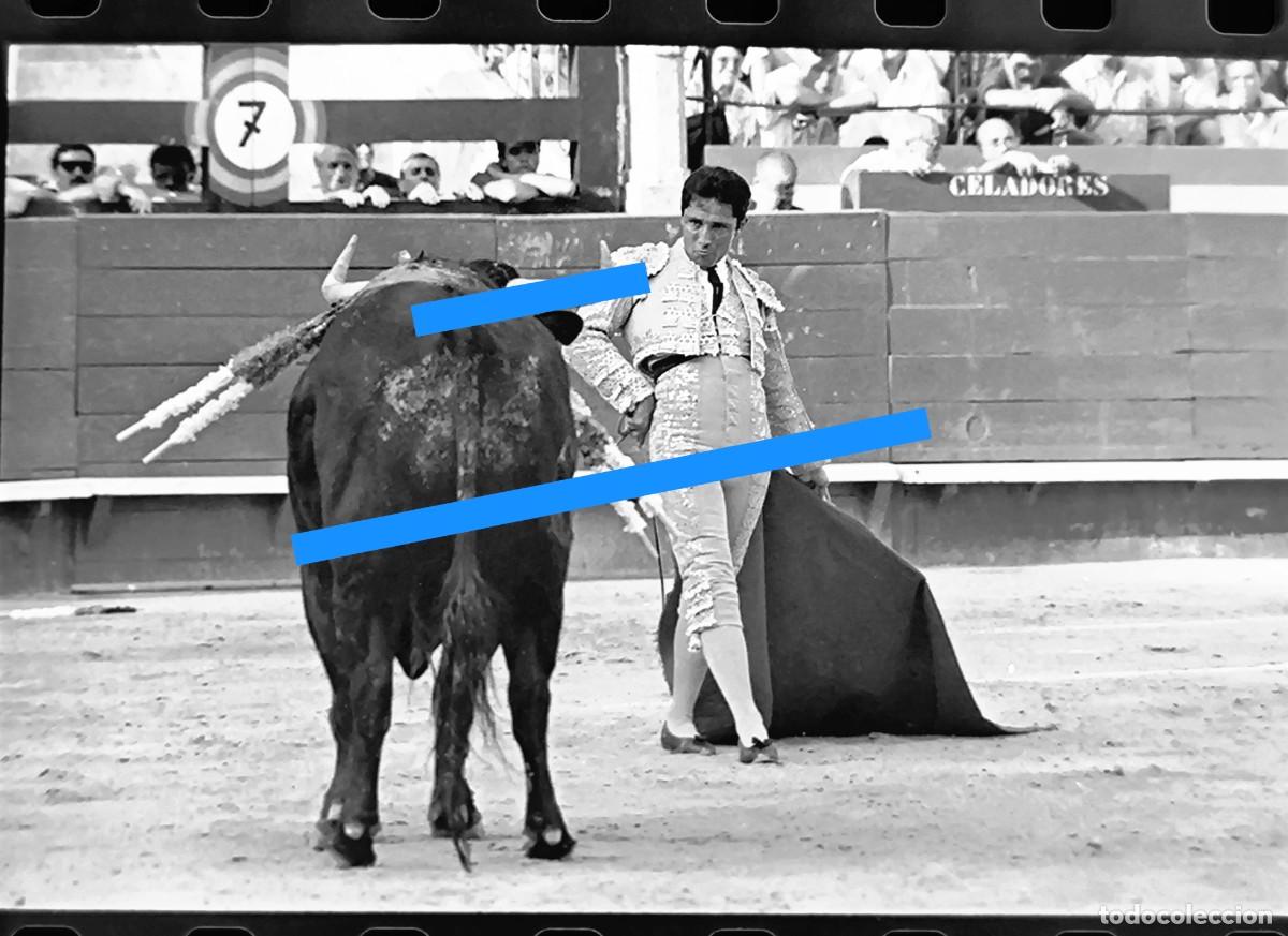 Fotograf&iacute;a antigua: Antiguo negativo de fotograf&iacute;a. Torero C&eacute;sar Rinc&oacute;n. Corrida de toros. A&ntilde;o 1992