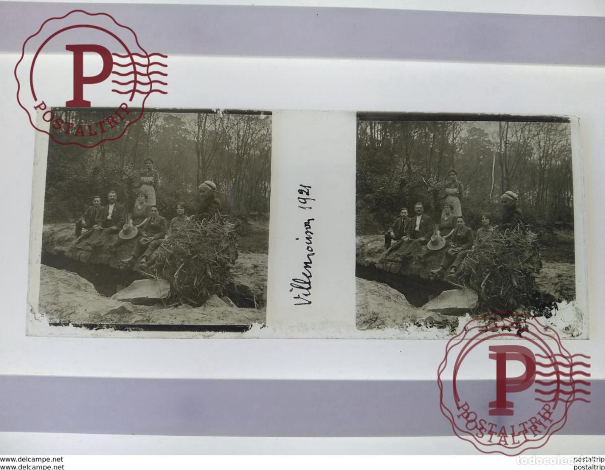Antique Photography: Villemoison 1921 St&eacute;r&eacute;o sur verre plaque de Verre Fran&ccedil;e