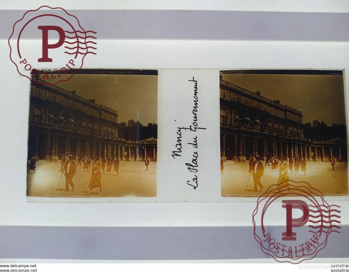 Antique Photography: Nancy La place du goberment St&eacute;r&eacute;o sur verre plaque de Verre Fran&ccedil;e