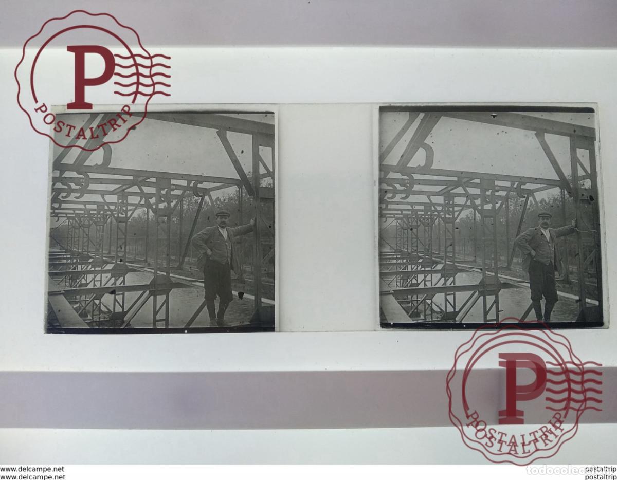 Fotograf&iacute;a antigua: Ponts St&eacute;r&eacute;o sur verre plaque de Verre Fran&ccedil;e
