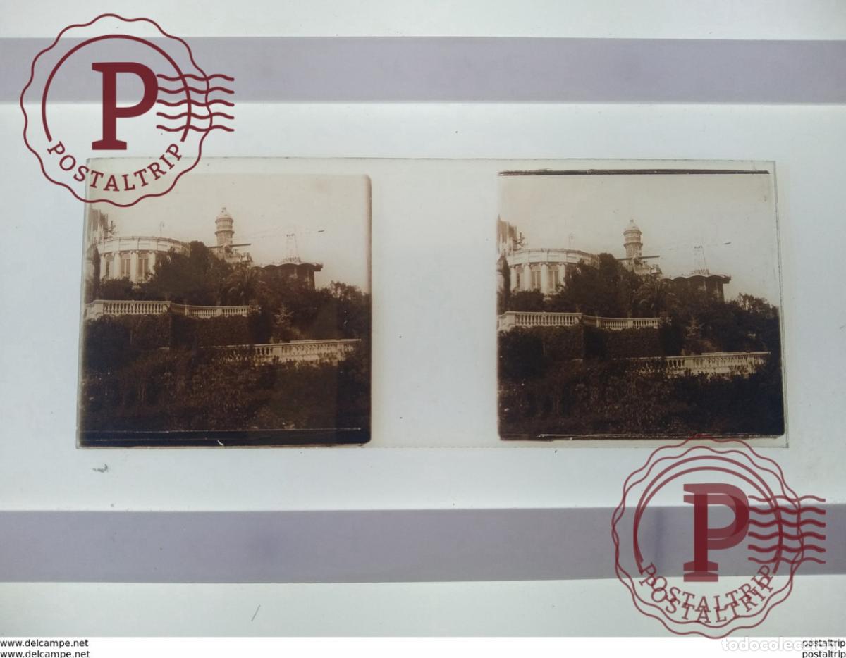 Antique Photography: St&eacute;r&eacute;o sur verre plaque de Verre Espagne Barcelone