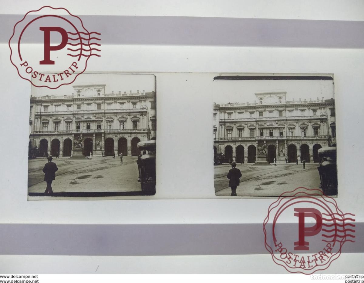 Antique Photography: St&eacute;r&eacute;o sur verre plaque de Verre Espagne Barcelone