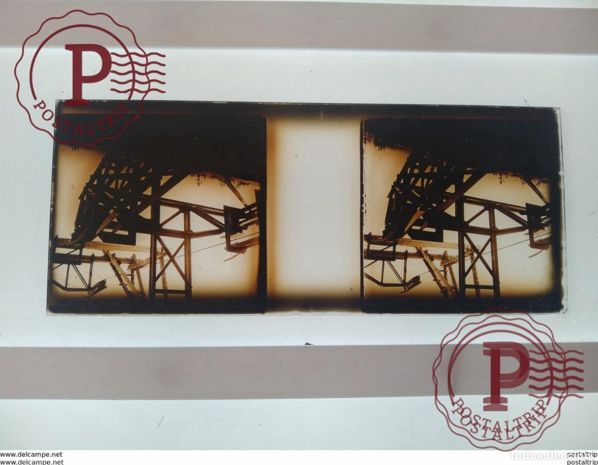 Antique Photography: T&eacute;l&eacute;ph&eacute;rique St&eacute;r&eacute;o sur verre plaque de Verre Fran&ccedil;e transport neige montagnes