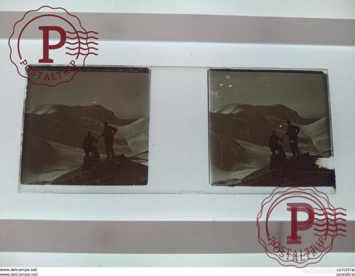 Antique Photography: Chamonix La mer de glall St&eacute;r&eacute;o sur verre plaque de Verre Fran&ccedil;e Ponts Neige montagnes