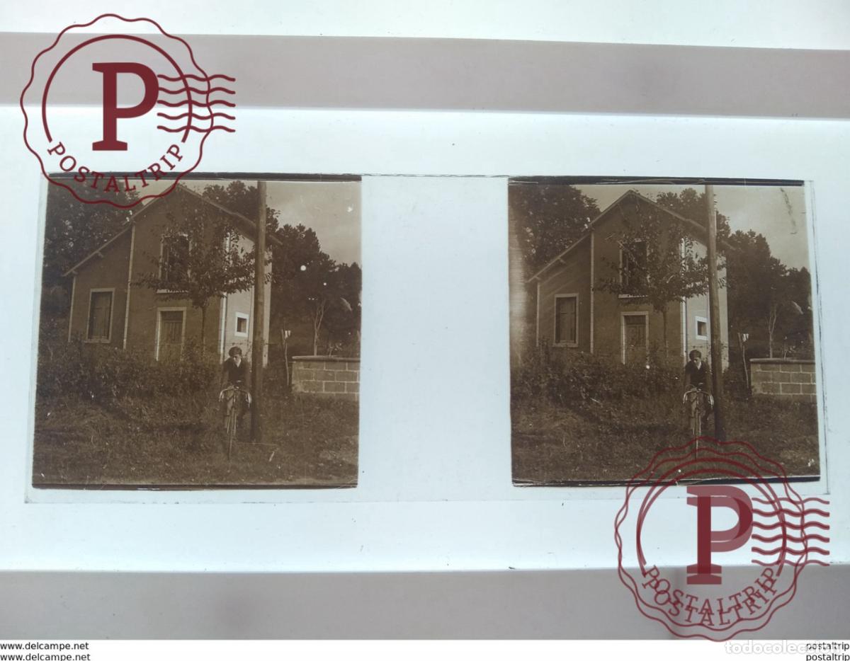 Antique Photography: St&eacute;r&eacute;o sur verre plaque de Verre Fran&ccedil;e maison v&eacute;los
