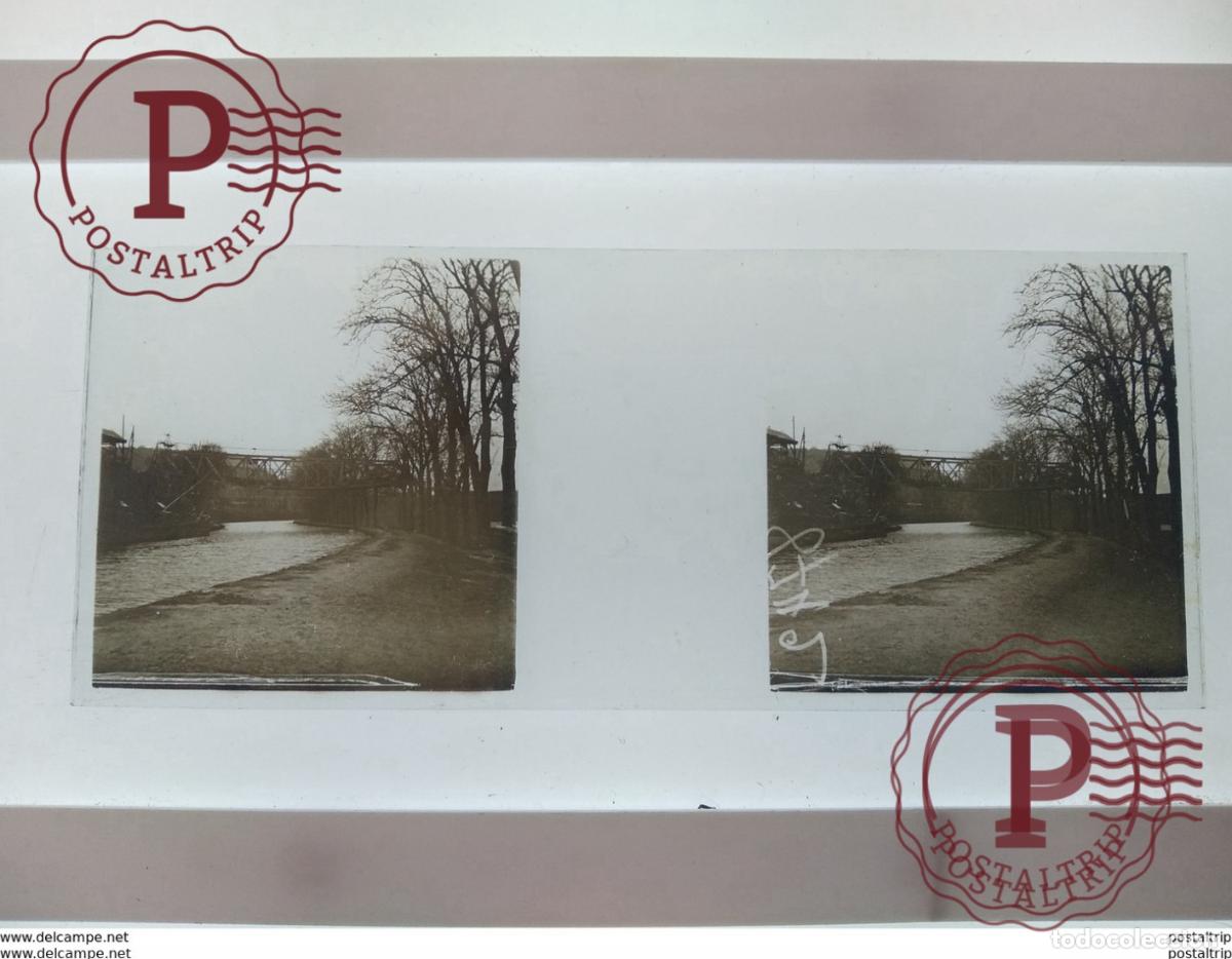 Antique Photography: St&eacute;r&eacute;o sur verre plaque de Verre Fran&ccedil;e Ponts Rivi&egrave;res