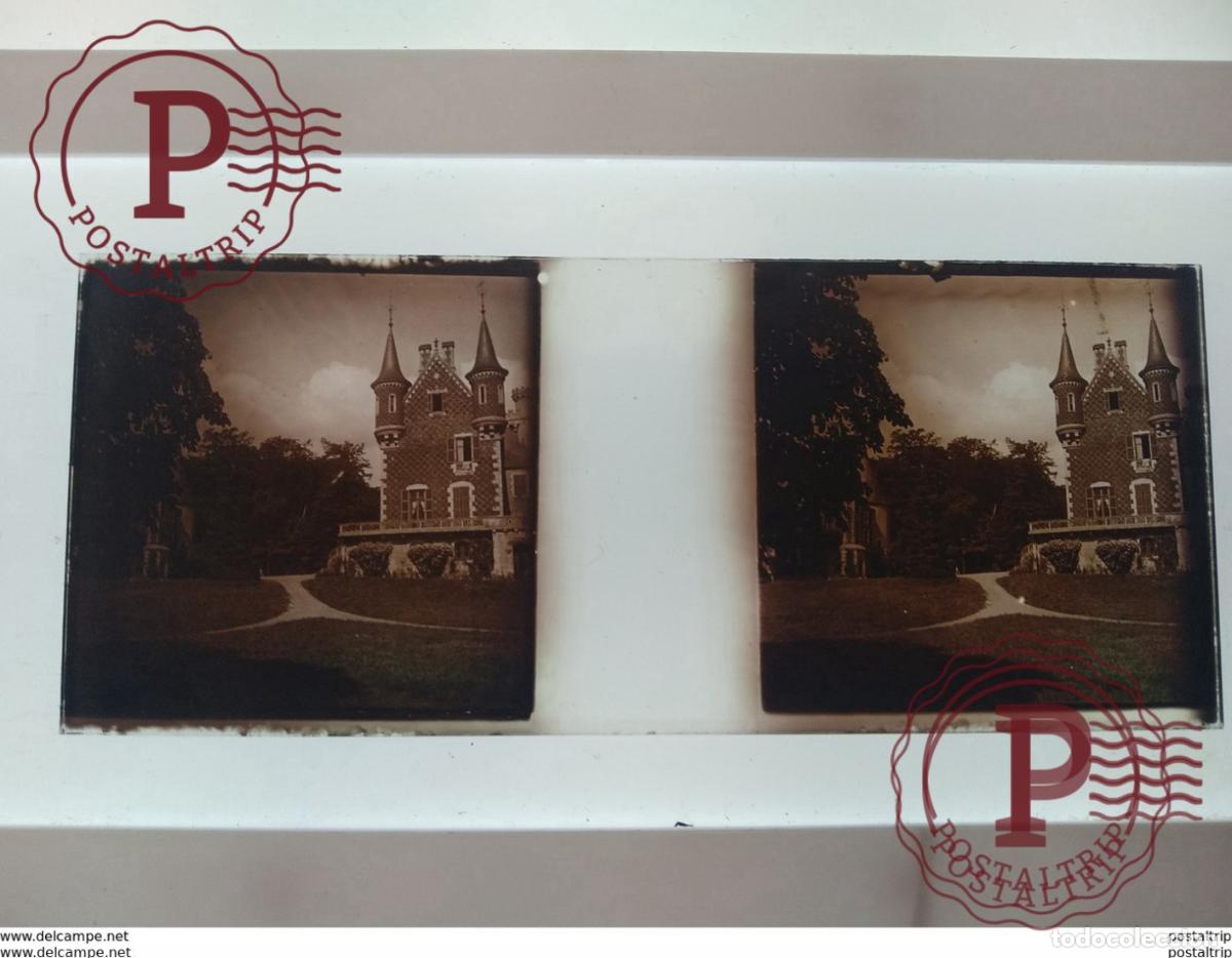 Antique Photography: St&eacute;r&eacute;o sur verre plaque de Verre Fran&ccedil;e Maison Jard&iacute;n