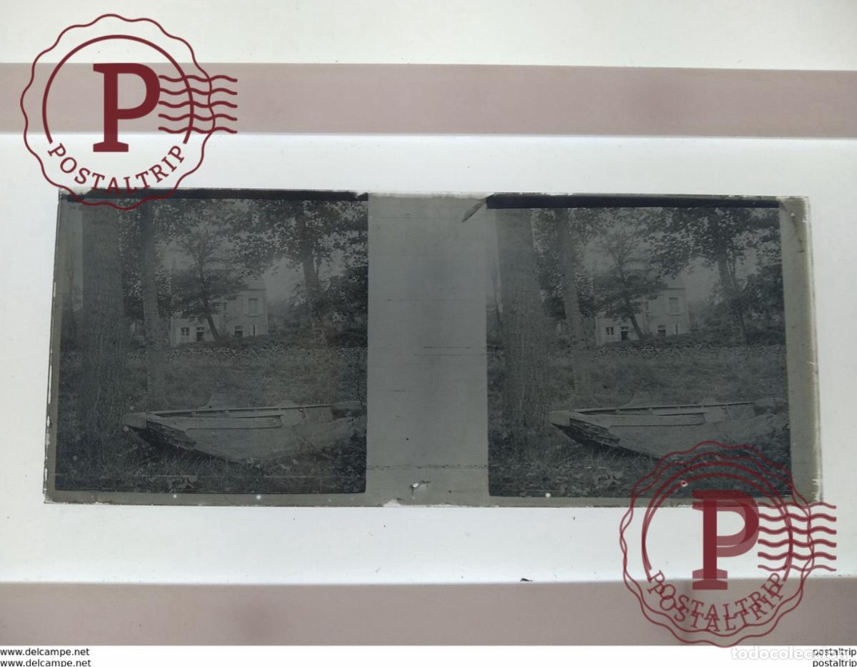 Antique Photography: St&eacute;r&eacute;o sur verre plaque de Verre Fran&ccedil;e Maison Jard&iacute;n