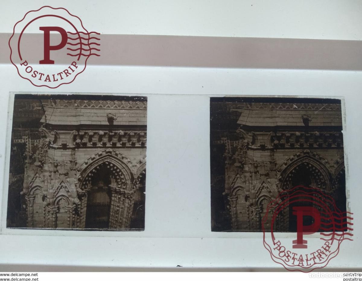 Antique Photography: St&eacute;r&eacute;o sur verre plaque de Verre Fran&ccedil;e &Eacute;glise