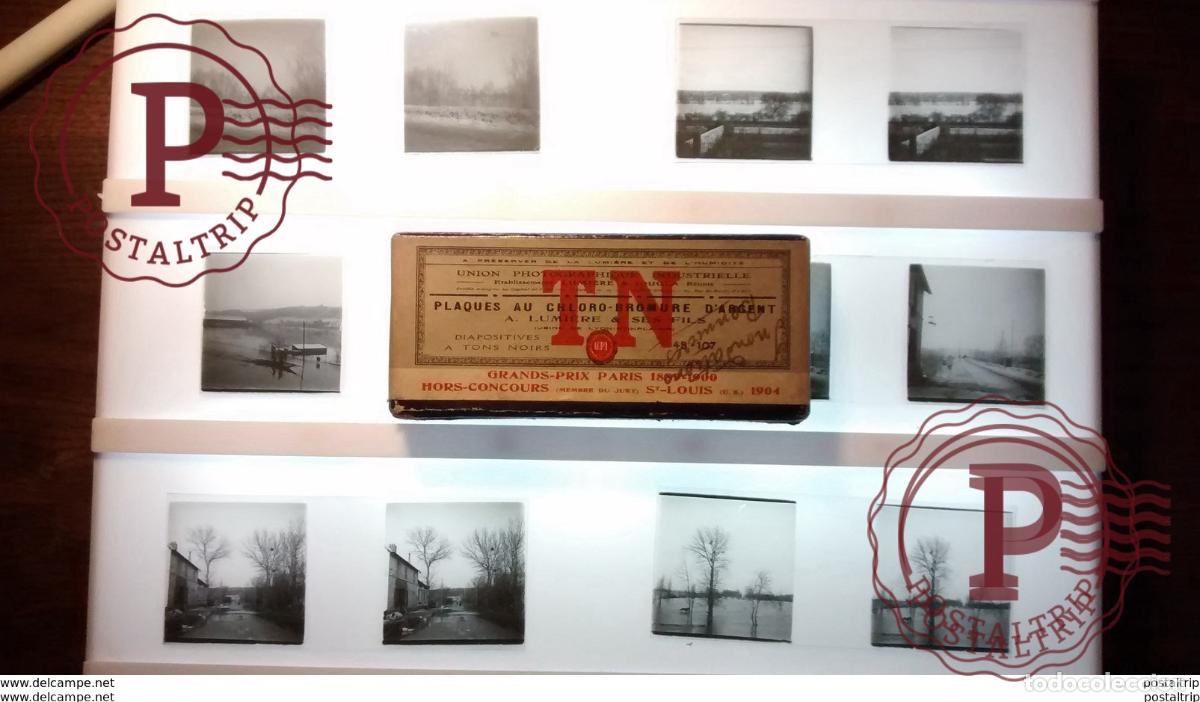 Fotograf&iacute;a antigua: LOT 11 Plaques de verre st&eacute;r&eacute;oscopique inondation Bonni&egrave;res-sur-Seine 78 FRANCE Fonds Victor FORB