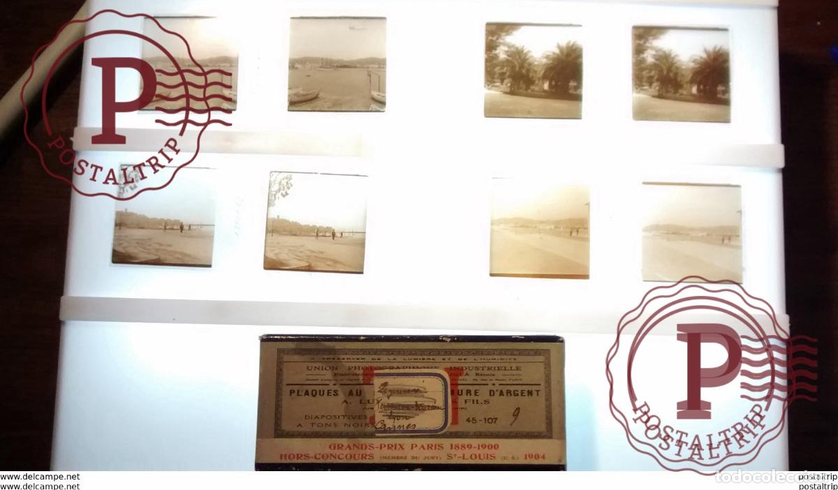 Fotograf&iacute;a antigua: LOT DE 4 Plaques de verre st&eacute;r&eacute;oscopique CANNES Alpes Maritimes FRANCE Fonds Victor FORBIN 1864