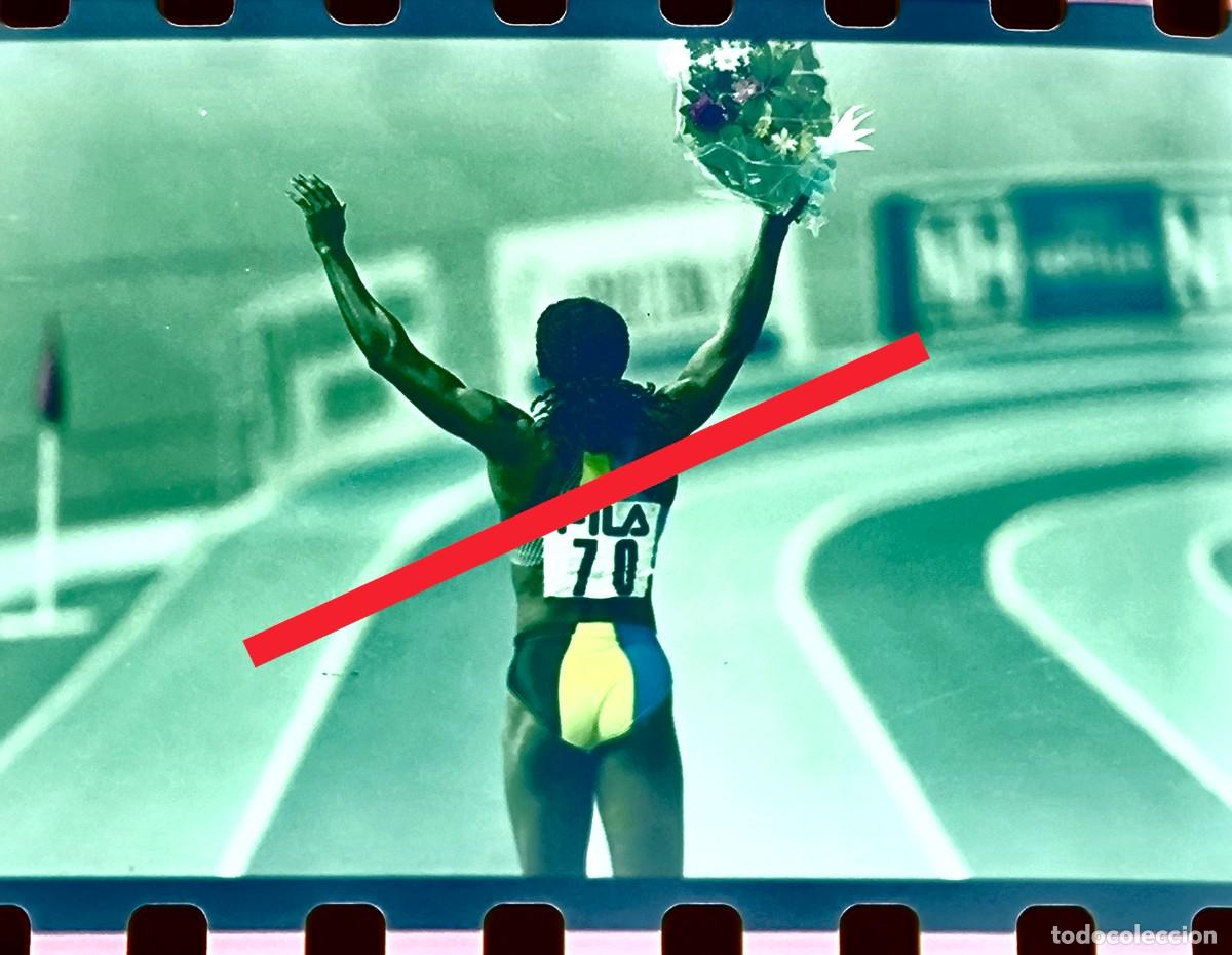Fotograf&iacute;a antigua: Negativo de fotograf&iacute;a. Merlene Ottey. Atleta velocista. A&ntilde;o 2000