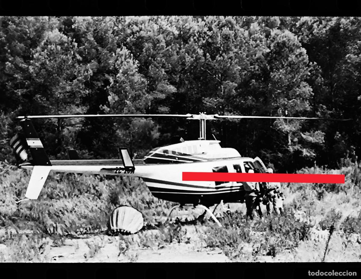 Fotograf&iacute;a antigua: Negativo de fotograf&iacute;a. Helic&oacute;ptero. Compa&ntilde;&iacute;a Helisureste. Alicante. Prevenci&oacute;n incendios. A&ntilde;os 80