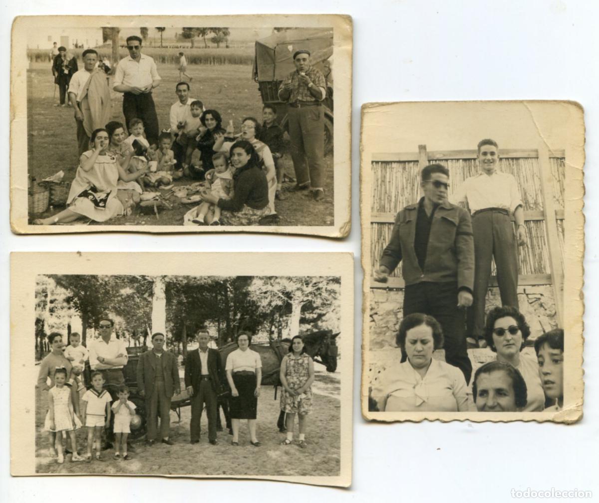Fotograf&iacute;a antigua: Aranda de Duero, Burgos. Grupos de gente con carro de caballo, foto Zapatero, a&ntilde;os 50