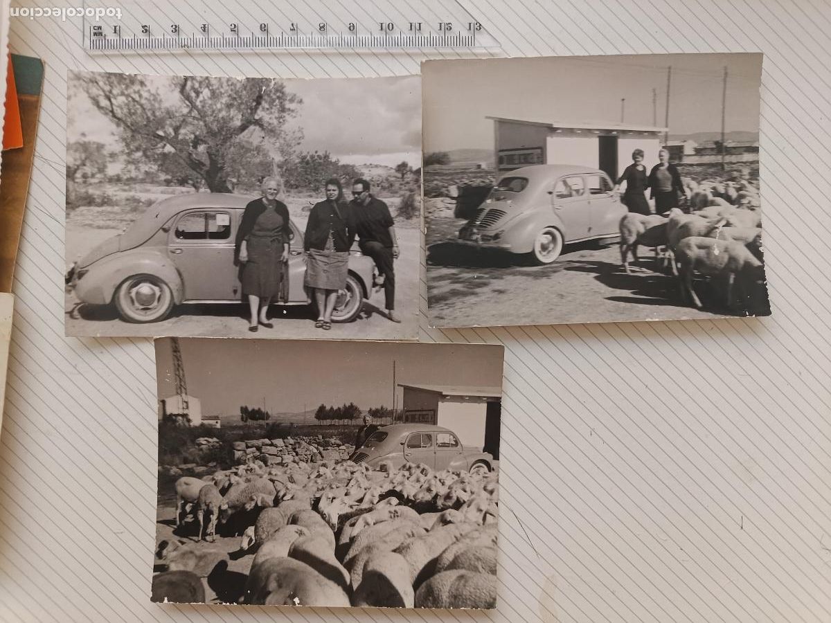 Fotografia antiga: Torrelac&aacute;rcel, Teruel. 3 fotos de 1963. Veh&iacute;culo