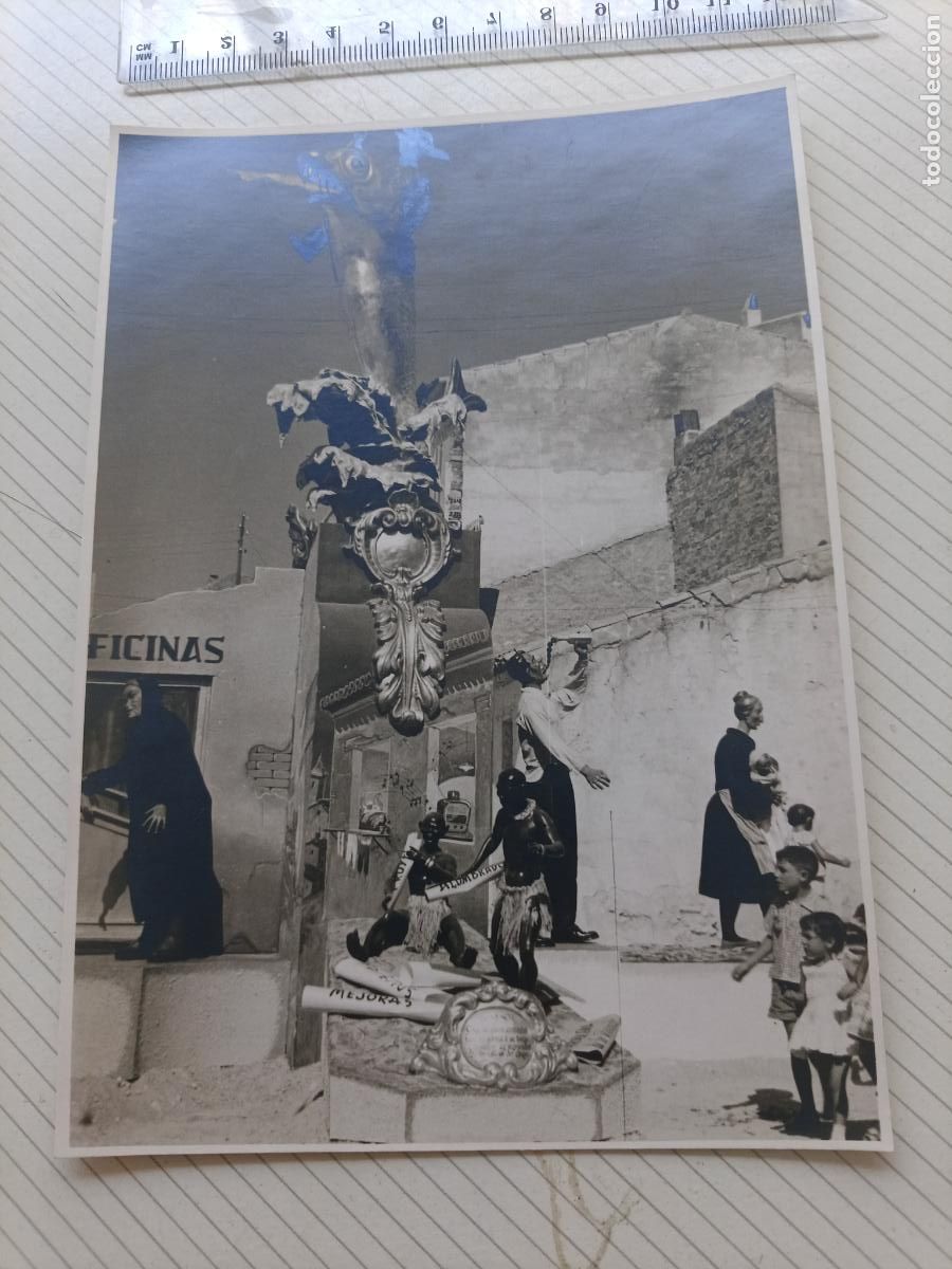 Fotograf&iacute;a antigua: Elda, Alicante. Falla. Fotos Montesinos. Gran formato