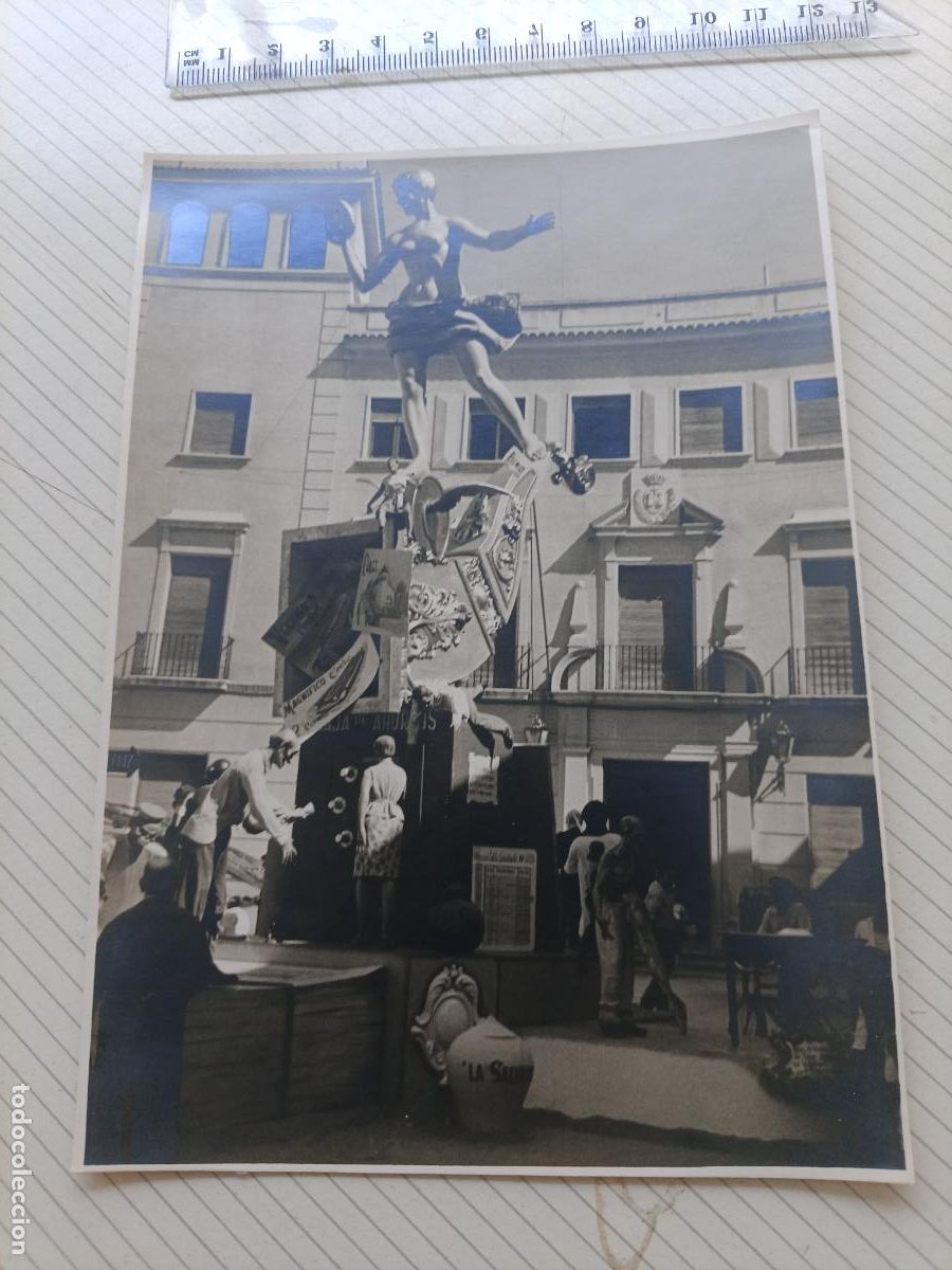 Fotograf&iacute;a antigua: Elda, Alicante. Falla. Fotos Montesinos. Gran formato