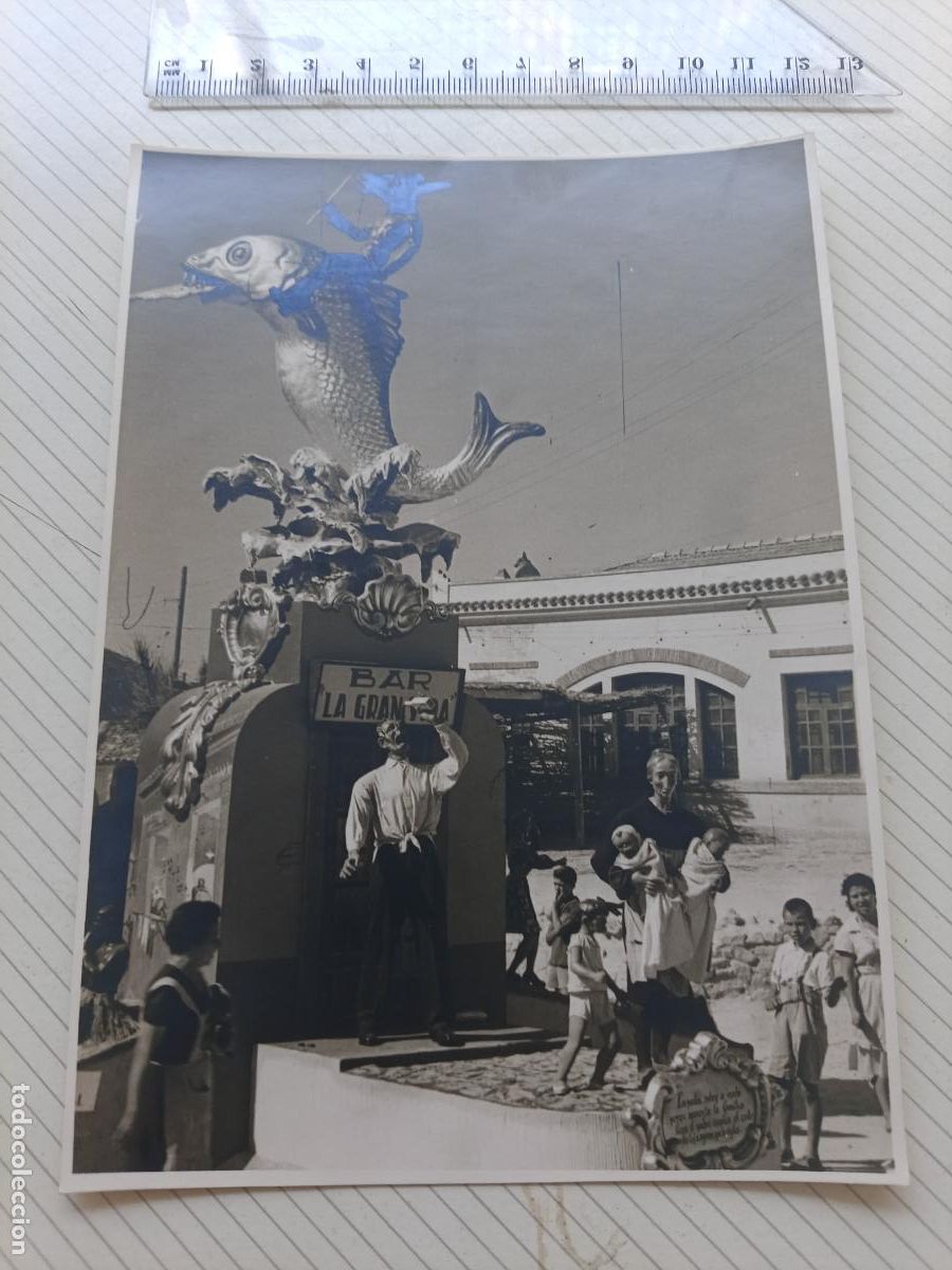 Fotograf&iacute;a antigua: Elda, Alicante. Falla. Fotos Montesinos. Gran formato