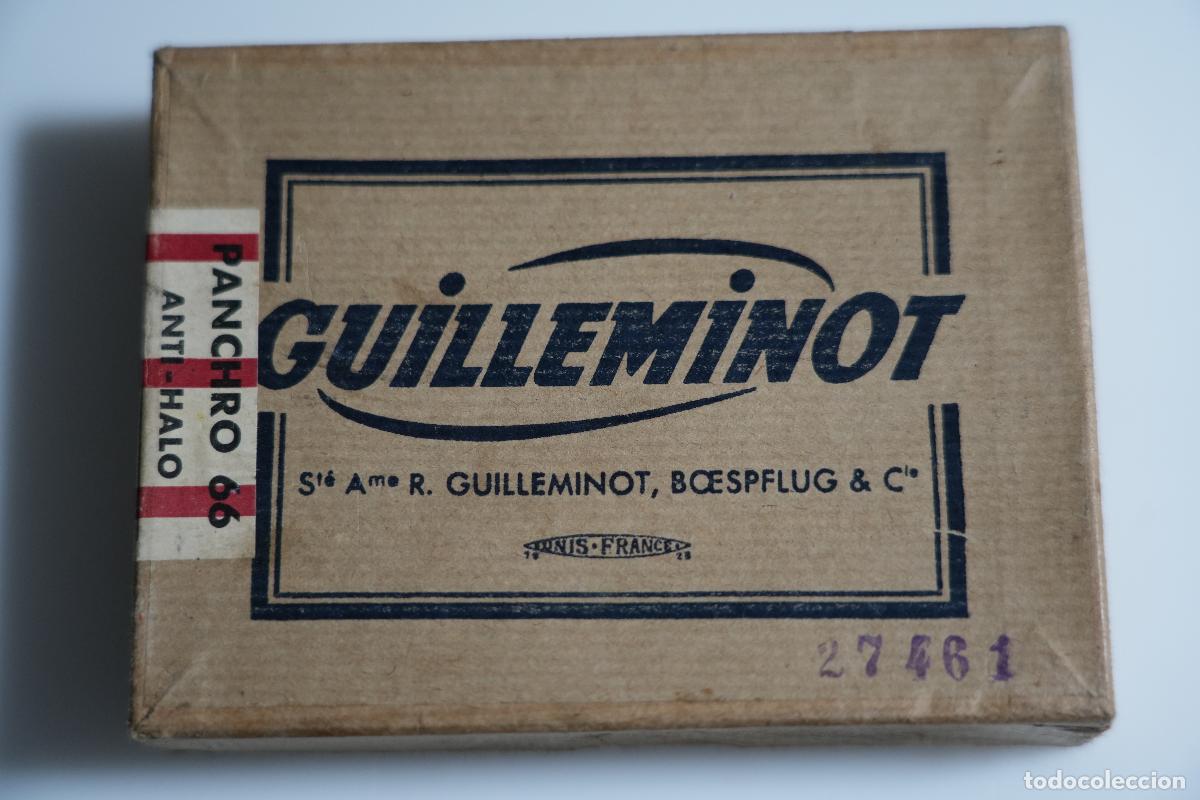 Fotograf&iacute;a antigua: Caja placas cristal negativo -GUILLEMINOT PANCHRO 66 ANTI HALO 9X12- Sin abrir PRECINTADA