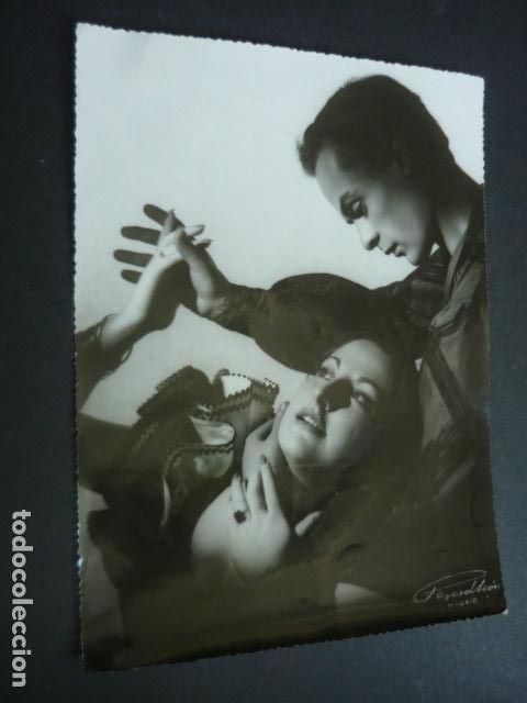 Fotograf&iacute;a antigua: CARMEN AZOFRA Y FERNANDO ZANOLI PAREJA BAILE FLAMENCO FOTOGRAFIA PEREZ DE LEON FOTOGRAFO 18 X 24 CM