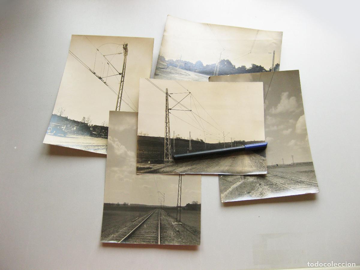 Fotograf&iacute;a antigua: LOTE DE 5 FOTOGRAF&Iacute;AS ANTIGUAS DE FERROCARRILES. TENDIDOS EL&Eacute;CTRICOS. AEG. PRINCIPIOS SIGLO XX