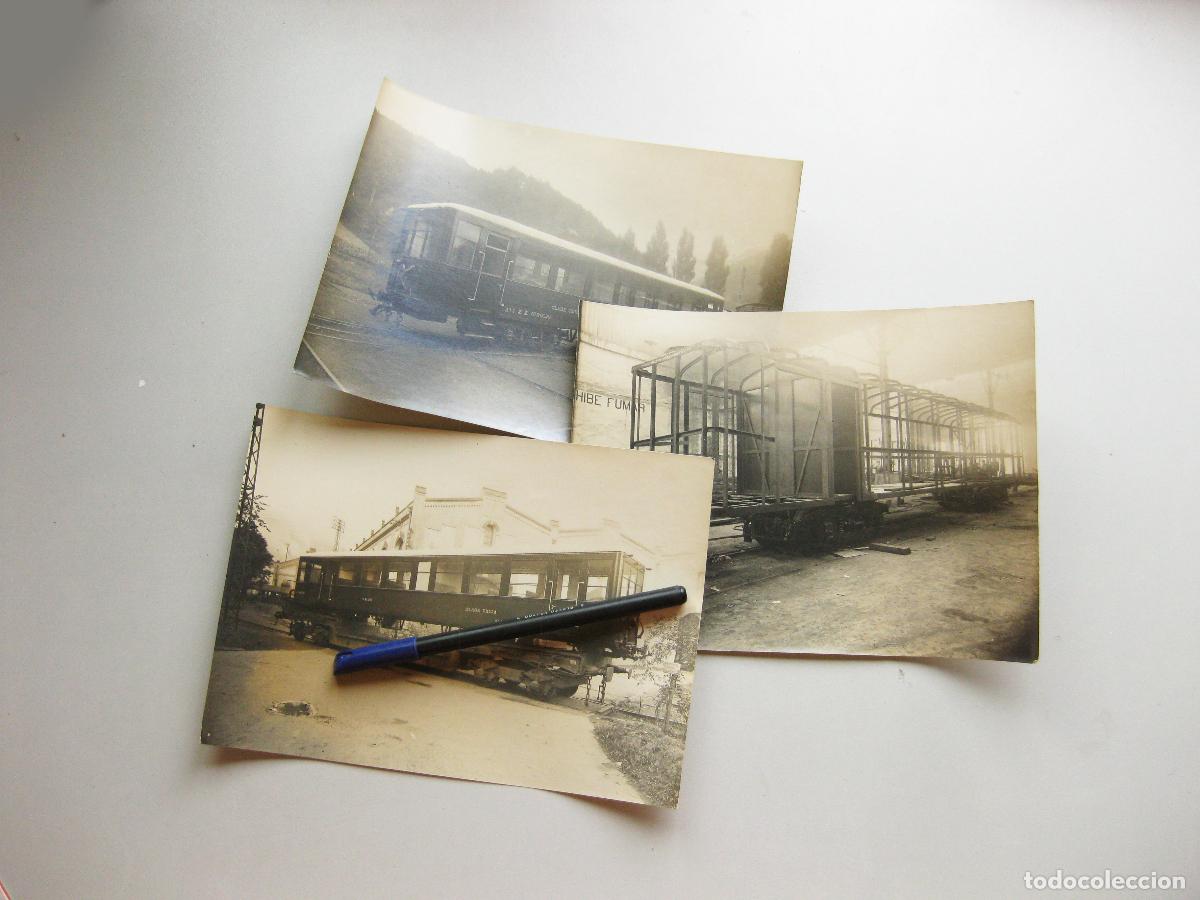 Fotograf&iacute;a antigua: 3 FOTOGRAF&Iacute;AS ANTIGUAS DE LA CONSTRUCCI&Oacute;N DE LOS VAGONES DEL FERROCARRIL DE UROLA. 1926. ZARAGOZA.
