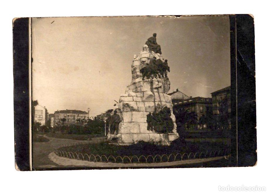 Fotograf&iacute;a antigua: TARJETA POSTAL FOTOGRAFICA MONUMENTO A PEREDA, SANTANDER. C.1930